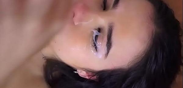  Mistress Mira - Massive BBC Facial and Cum Play in front of Cuckold Slave